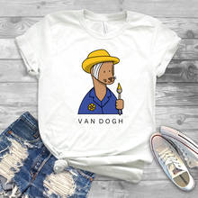 2020 Vincent Van Gogh Inspired T-Shirt Funny Van Dogh Dog Graphic Tee Humor Dog tshirt 2024 - buy cheap