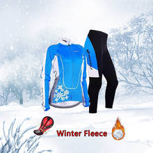 Feminino inverno ciclismo jérsei quente conjunto de lã térmica roupas da bicicleta 2022 roupas terno feminino esporte vestido skinsuit mtb kit 2024 - compre barato