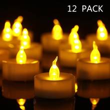 12Pcs Battery Operated LED Tea Lights Candles Flameless Flickering Weeding Decor 2024 - buy cheap