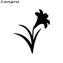 Langru 14X16,9 см цветок лилии дверной ограничитель наклейка украшение для автомобилей креативные виниловые наклейки аксессуары Jdm 2024 - купить недорого