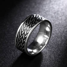 MANGOSKY-anillo Vintage de acero inoxidable 316L para hombre y mujer, 8mm, nunca se decolora 2024 - compra barato