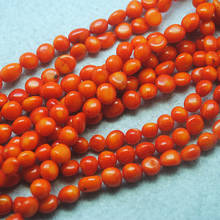 15'5 Inches Length Nature Orange Coral Chips String Loose DIY Bead Accessories 6-8MM 2024 - buy cheap