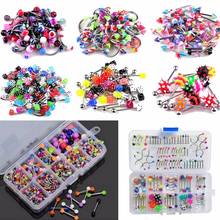 72/60Pcs/lot Mixed Lip Piercing Barbell Eyebrow Navel Tongue Belly Rings Fashion Body Jewelry Wholesale 2024 - buy cheap