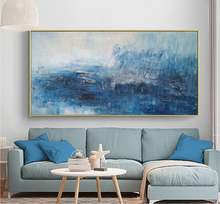 Large Blue Abstract Painting White Abstract Art Abstract Painting On Canvas Abstract Art Painting Large Wall Canvas Oil Painting 2024 - buy cheap