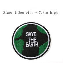 A terra frete grátis bordado remendo 7.3cm de largura de ferro em costurar em emblemas para o remendo saye verde (10 peças) 2024 - compre barato