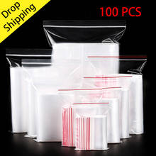 100pcs/lot Zip Plastic Bags Reclosable Transparent Jewelry Storage Lock/Food Storage Bag Kitchen Package Bag Clear Zipped Bag 2024 - buy cheap