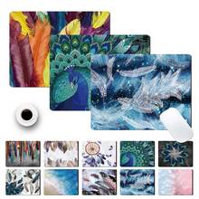 Waterproof PU Leather Computer Mouse-pad Smooth Game Laptop Mouse Pad Feather Pattern Durable Game Mouse Mat 2024 - buy cheap