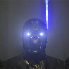 Led brilhante crânio halloween capacete máscara laser discoteca barra desempenho prop festa headgears 2024 - compre barato