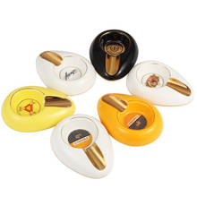Classic Ceramic Cigar Gadgets  Melamine Ashtray Single Cigar Holder Round Ash Slot Tobacco Cigarette Ashtray Gift Box For Men 2024 - buy cheap