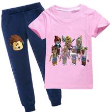 Baby Game Robloxing Cartoon Hoodies for Kids Boy Sweatshirt Sets Girls Summer Clothing Children Casual Tracksuit T-shirt +Pants 2024 - buy cheap