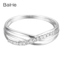BAIHE Solid 10K White Gold H/SI Natural Diamond Ring Lady Men Engagement Wedding Trendy Бриллиантовое кольцо Кольца з дыяментам 2024 - buy cheap