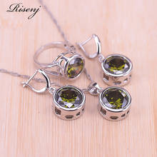 Risenj Many Colors Silver Color Costume Jewelry Set Earrings Ring Necklace Set Bridal Jewelry Party Gift 2024 - buy cheap