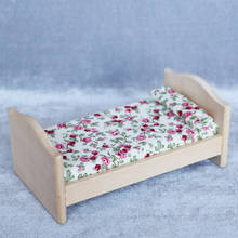1:12 casa de bonecas cama de madeira mini casa de bonecas cama móveis em miniatura 2024 - compre barato