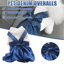Autumn Spring Pet Dog Jeans Hooded Denim Dog Jumpsuit Overalls Clothes Thickening Four Legs Pet Summer One Piece Rompers #G2 2024 - buy cheap