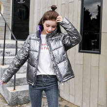 2019 Winter Glossy Down Parka Women's Jackets large sizes 2XL Winter Warm Silver Thick Parka Loose Coat Winter Jacket Outerwear 2024 - buy cheap