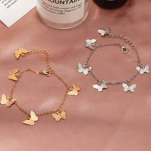 Moda borboleta charme pulseiras para mulher ouro cor borboleta corrente pulseira femme 2020 jóias 2024 - compre barato
