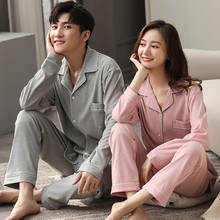 Spring Couple Pajamas 100% Cotton Bedroom Sleepwear for Women and Men Pijamas Mujer Dormir Home Clothes PJ Cotton Pyjamas Femme 2024 - buy cheap