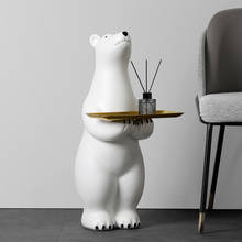 Bandeja de almacenamiento de oso Polar para el hogar, adorno de mesa de decoración de suelo de lujo, regalo de casa, Artware 2024 - compra barato