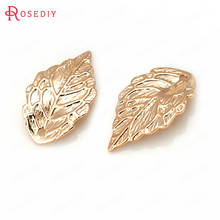(D469)10 pieces 18x10mm 24K Champagne Gold Color Plated Brass Tree Leaf Leaves Charms Pendants High Quality Jewelry Accessories 2024 - buy cheap