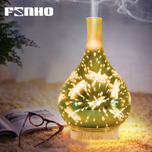 FUNHO креативный 100 мл 3D светодиодный цветной ночсветильник увлажнитель воздуха стеклянная ваза под дерево ультразвуковой диффузор эфирного масла для дома 2024 - купить недорого
