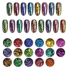 Pigmento Camaleón "Duochrome" de escama iridiscente, arte de uñas de 0,2 gr cada uno, efectos mágicos, resina, gel de uñas, arcoíris, grado cosmético 2024 - compra barato