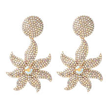 Novelty Design Women Fashion Rhinestone Gems Dangle Earrings Jewelry Hot Sale Ladys' Trendy Collection Earrings Accessory 2024 - buy cheap