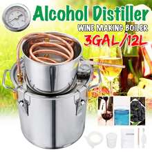 Efficient 3GAL / 12L Home DIY Brew Distiller Moonshine Alcohol Still Stainless Copper Water Wine Essential Oil Brewing Kit 2024 - buy cheap