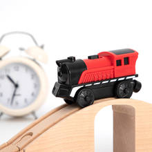 Vías de madera magnéticas para niños, tren de ranura fundido a presión, coches eléctricos RC con luz y sonido, juguetes magnéticos para niños, regalo de Navidad 2024 - compra barato