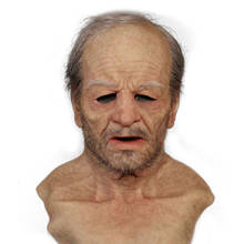 Grandpa Halloween Costume Wrinkle Face Old Man Latex Mask Full Head Cover Horror Party Props Adult Cosplay Masks 2024 - buy cheap