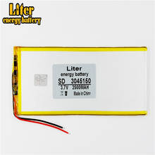 Batería de iones de litio/Li-ion de polímero para tablet pc, Banco de energía, mp4, teléfono celular, altavoz, 3,7 V,2500mAH,[3045150] 2024 - compra barato