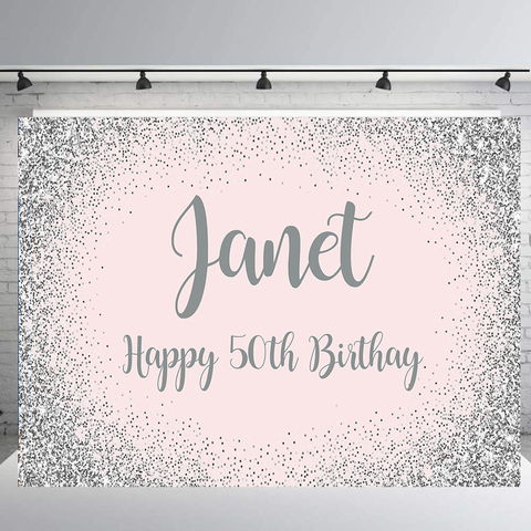 Pink And Silver Backdrop Adults Birthday Party Banner Personalised Background Photography Photo Booth Studio Props B 413 Buy Cheap In An Online Store With Delivery Price Comparison Specifications Photos And Customer Reviews