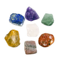 Cristal de roca Natural en 7 colores, piedra rugosa, Mineral sin gemstones espécimen, Chakra de Yoga, cristales curativos irregulares de Reiki 2024 - compra barato