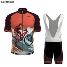 SPTGRVO Lairschdan orange men's cycling clothing 2020 cycling uniform kit summer women's cycling suit bike outfit mtb jersey set 2024 - buy cheap