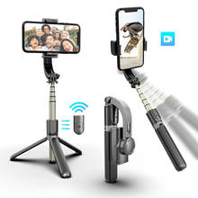 Estabilizador gimbal portátil bluetooth para celular, suporte ajustável de selfie para iphone/huawei 2024 - compre barato