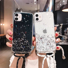 Sparkle Glitter Strap Cord Chain Case For Huawei Y5 2018 Y5P Y6P Y6S Y7P Y8S Y8P Y9S Y9 Prime 2019 Necklace Lanyard Carry Cover 2024 - buy cheap