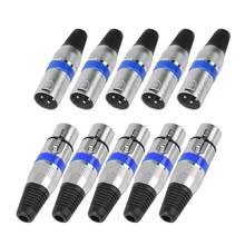 5 Pairs 3 Pin XLR Connectors Male and Female Microphone Mic Cable Plug Connector Audio Socket, 10 Pack 2024 - buy cheap