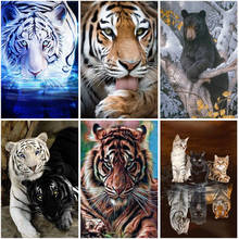 DIY 5D Diamond Painting Tiger Full Round Mosaic Diamond Embroidery Sale Rhinestone Picture Decor Home Gift Tigers Family Scenery 2024 - buy cheap