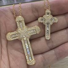 Small Large Cross Pendant Hot Sell 925 Sterling Silver&Gold Fill Fine Jewelry Full 5A Cubic Zircon Party Lucky Clavicle Necklace 2024 - buy cheap
