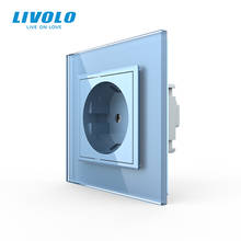 Livolo EU Standard 16A Power Socket, colorful Crystal Glass Panel, AC 110~250V 16A Wall Power Socket,EU power outlet 2024 - buy cheap