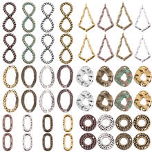 10Pcs/Lot Gold Vintage Metal Zinc Alloy Hollow Oval Round DIY Charm Bracelet Necklace Jewelry Making Pendants Findings Supplies 2024 - buy cheap