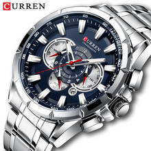 Curren Men’s Watches Top Brand Luxury Chronograph Quartz Men Watch Waterproof Sport Wrist Watch Men Stainless Steel Male Clock 2024 - купить недорого