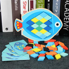 3D Сова/рыба деревянные пазлы цветной пазл доска Дети Раннее обучение Развивающие игрушки для детей познание цвет и животное подарок 2024 - купить недорого