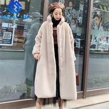 Faux Lambwool Fur Jacket Women Thick Warm Winter Coat Lady Fashion Lapel Luxury Long Fur Coat Loose Plus Size Plush Coat 2024 - buy cheap