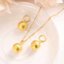 Bangrui-Conjuntos de joyas de Color dorado para mujer, colgante redondo, collar de cadena, pendientes de bola, regalo de joyería para boda, fiesta nupcial 2024 - compra barato
