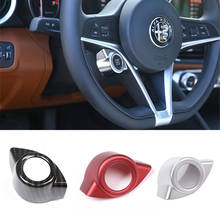 ABS Car Styling Auto Interior Start Engine Stop Switch Button Carbon Fiber Cover Frame Trim Sticker for Alfa Romeo Giulia 2017 2024 - buy cheap