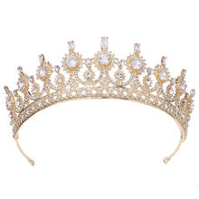 Coroa para meninas, acessório de princesa com zircão para casamento, coroa para meninas 2024 - compre barato