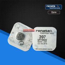 2 упаковки, длительный срок службы, Renata 397 SR726SW, часовая батарея, Серебряный оксид, кнопочные батареи 2024 - купить недорого