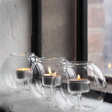 Suporte de vela em vidro transparente, decoração de casa para casamentos, festas, casamento, mesa de centro 2024 - compre barato