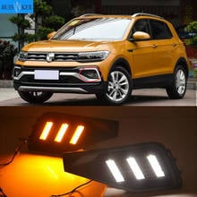 1 Set For Volkswangen VW T-Cross tcross 2019 2020 Daytime Running Lights Turn Signal Fog Lamp Cover 12V ABS LED DRL Car Styling 2024 - buy cheap