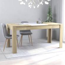 Mesa de comedor blanca y roble Sonoma, 63 "x 31,5" x 30 ", tablero de madera 2024 - compra barato